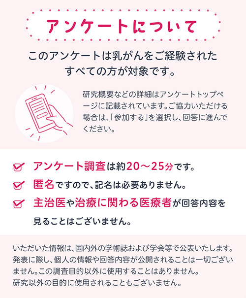 研究協力依頼のご案内 乳癌学会アンケート調査のお願い Pink Ring ピンクリング